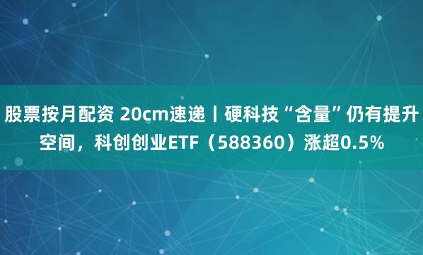股票按月配资 20cm速递丨硬科技“含量”仍有提升空间，科创创业ETF（588360）涨超0.5%
