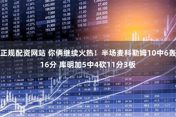 正规配资网站 你俩继续火热！半场麦科勒姆10中6轰16分 库明加5中4砍11分3板